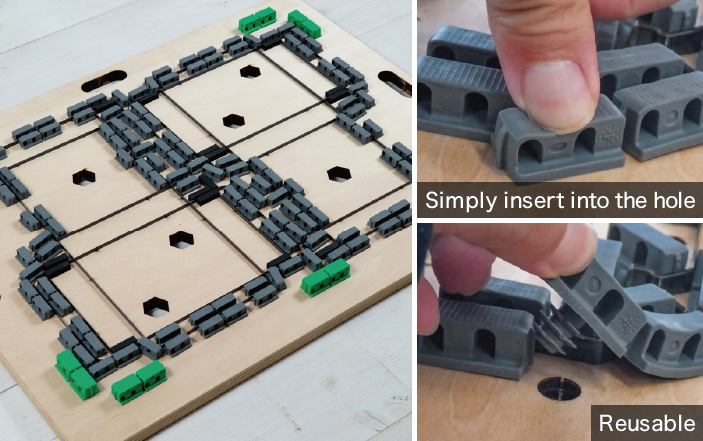 Wooden die with metanical cushion